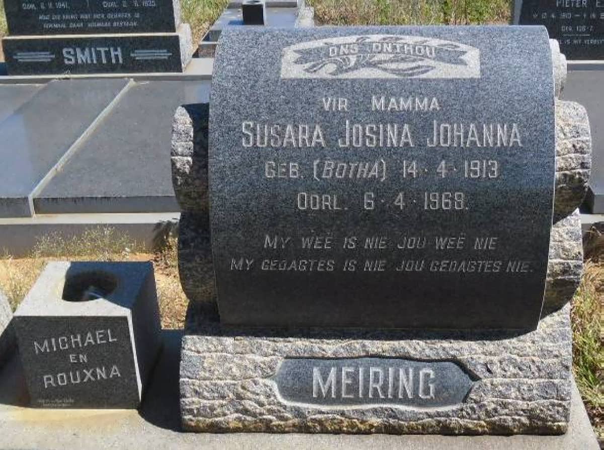 MEIRING Susara Josina Johanna nee BOTHA 1913-1968