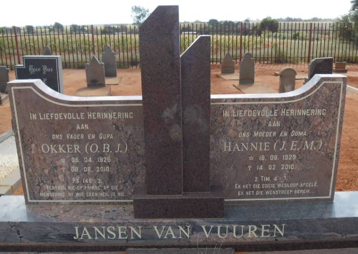 VUUREN O.B.J., Jansen van 1928-2010 &amp; J.E.M. 1929-2010