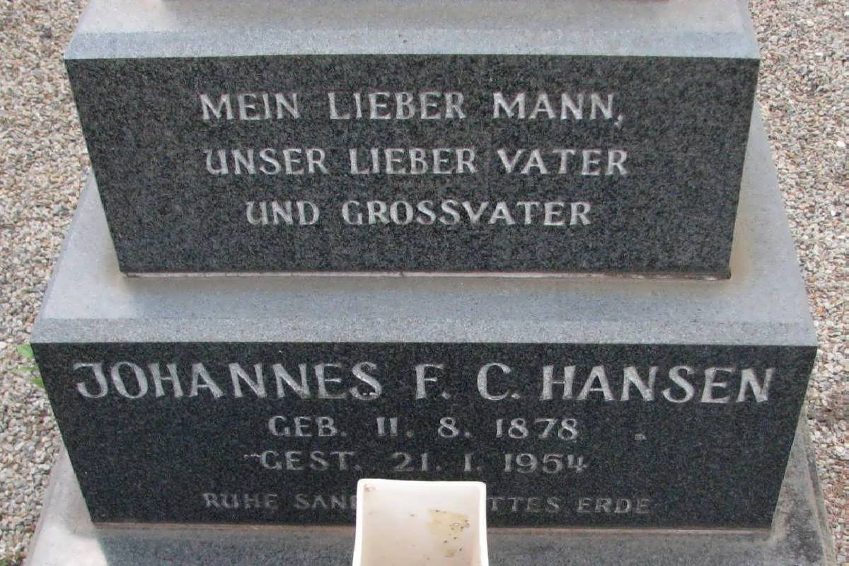 HANSEN Johannes F.C. 1878-1954