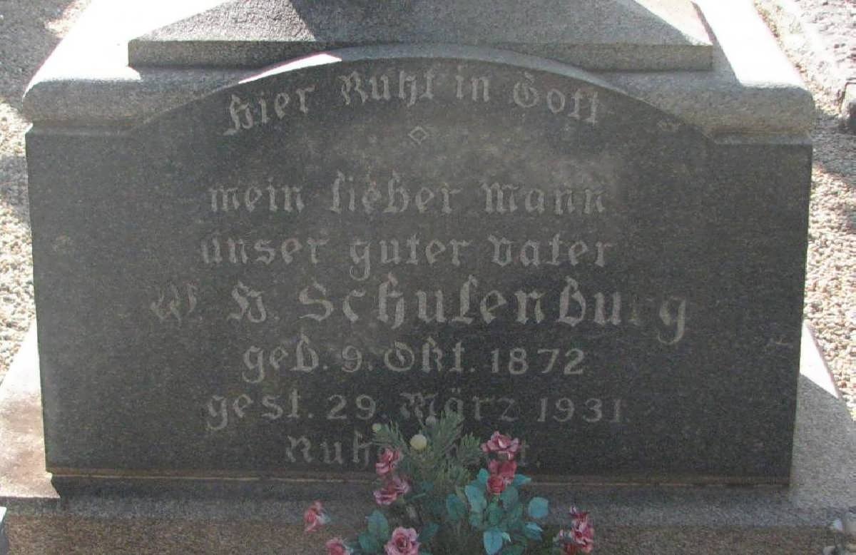SCHULENBURG W.J. 1872-1931