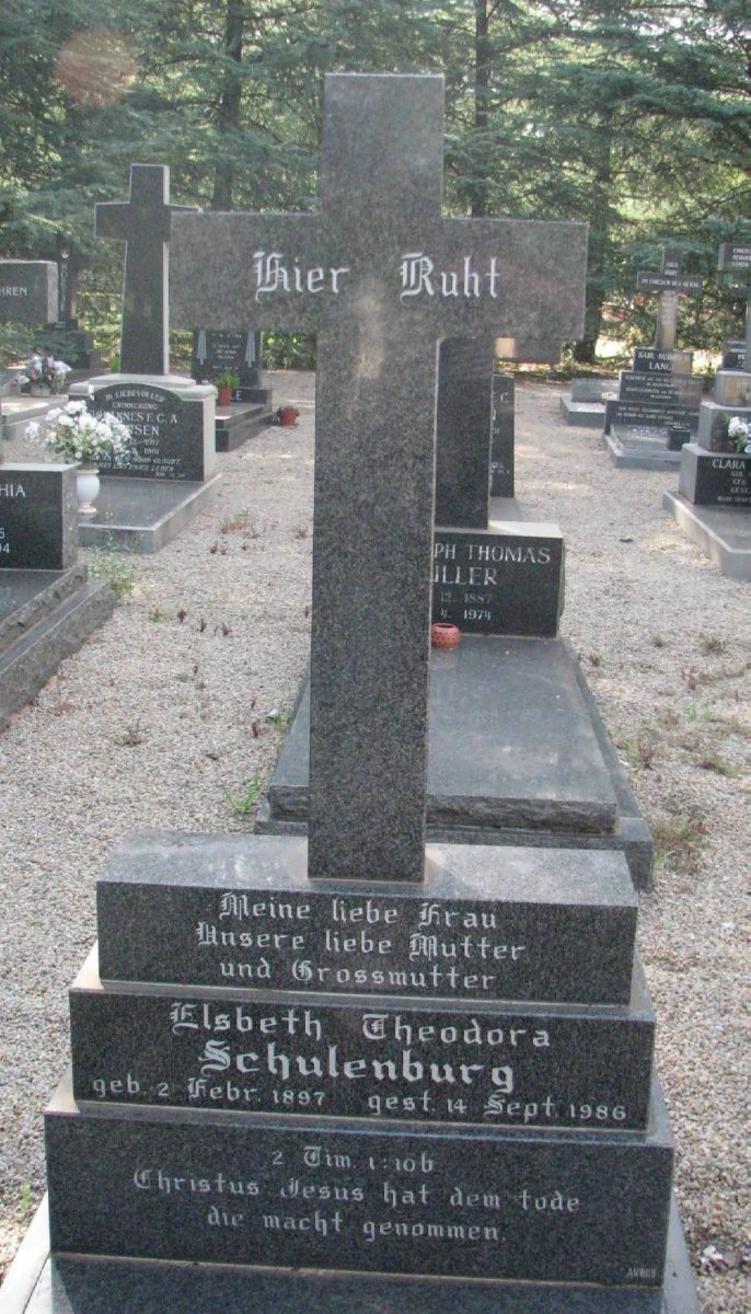 SCHULENBURG Elsbeth Theodora 1897-1986