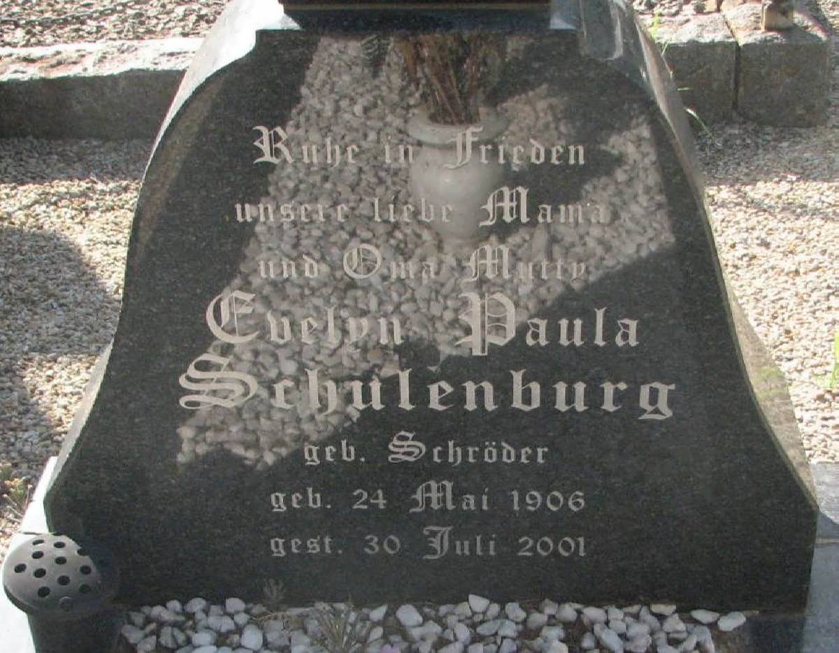 SCHULENBURG Evelyn Paula nee SCHRÖDER 1906-2001