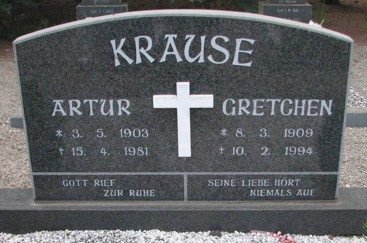 KRAUSE Artur 1903-1981 &amp; Gretchen 1909-1994