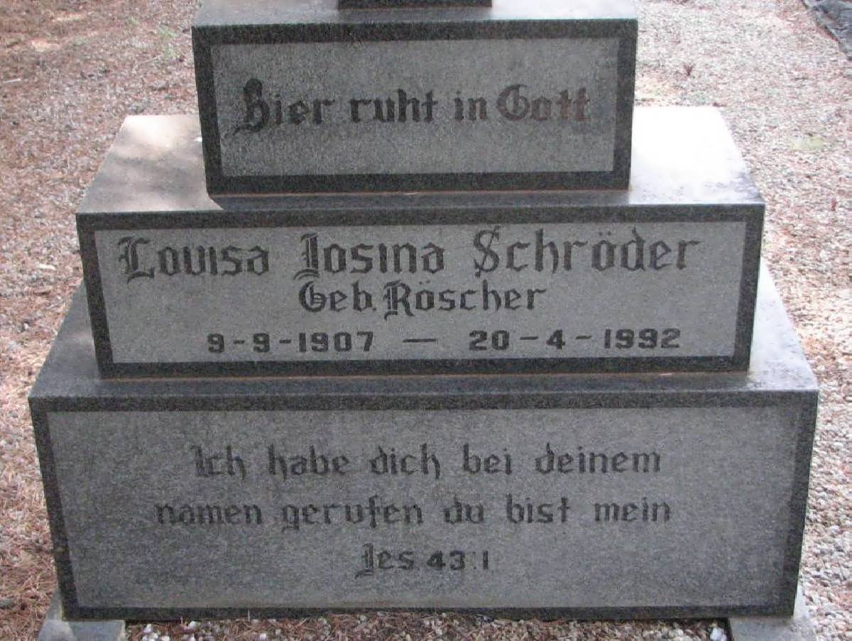 SCHRÖDER Louisa Josina nee RÖSCHER 1907-1992