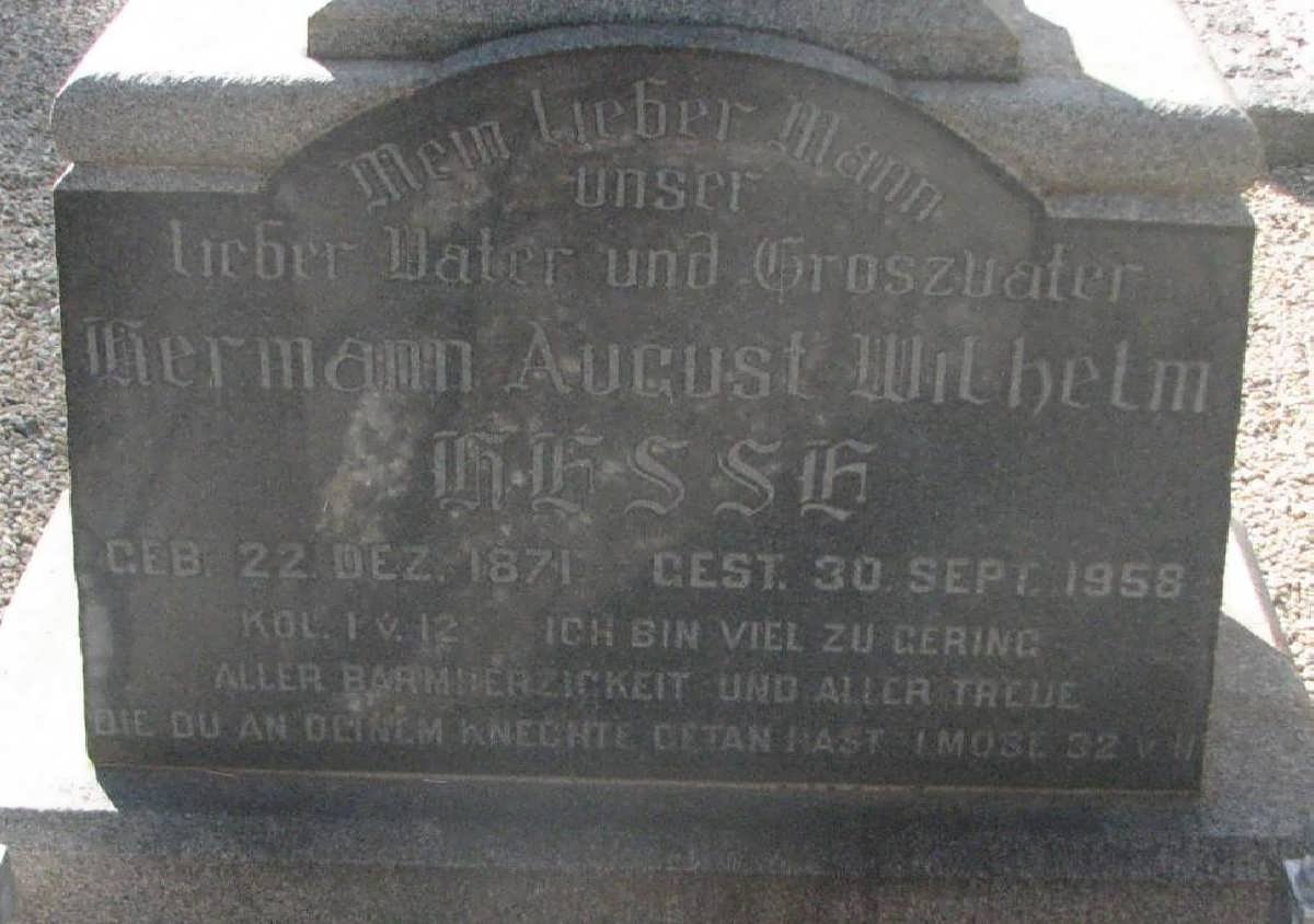 HESSE Hermann August Wilhelm 1871-1958