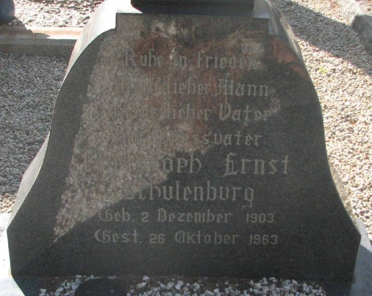 SCHULENBURG Christoph Ernst 1903-1963