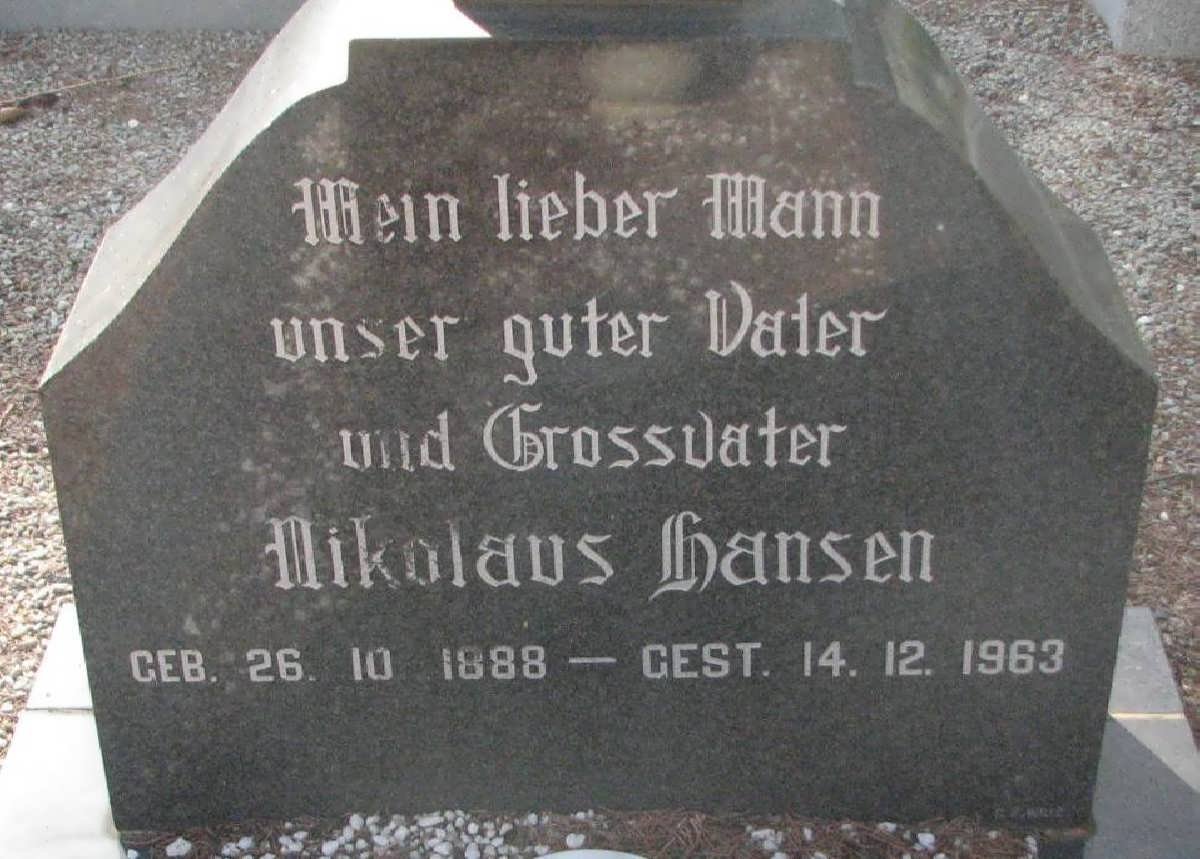 HANSEN Nikolaus 1888-1963