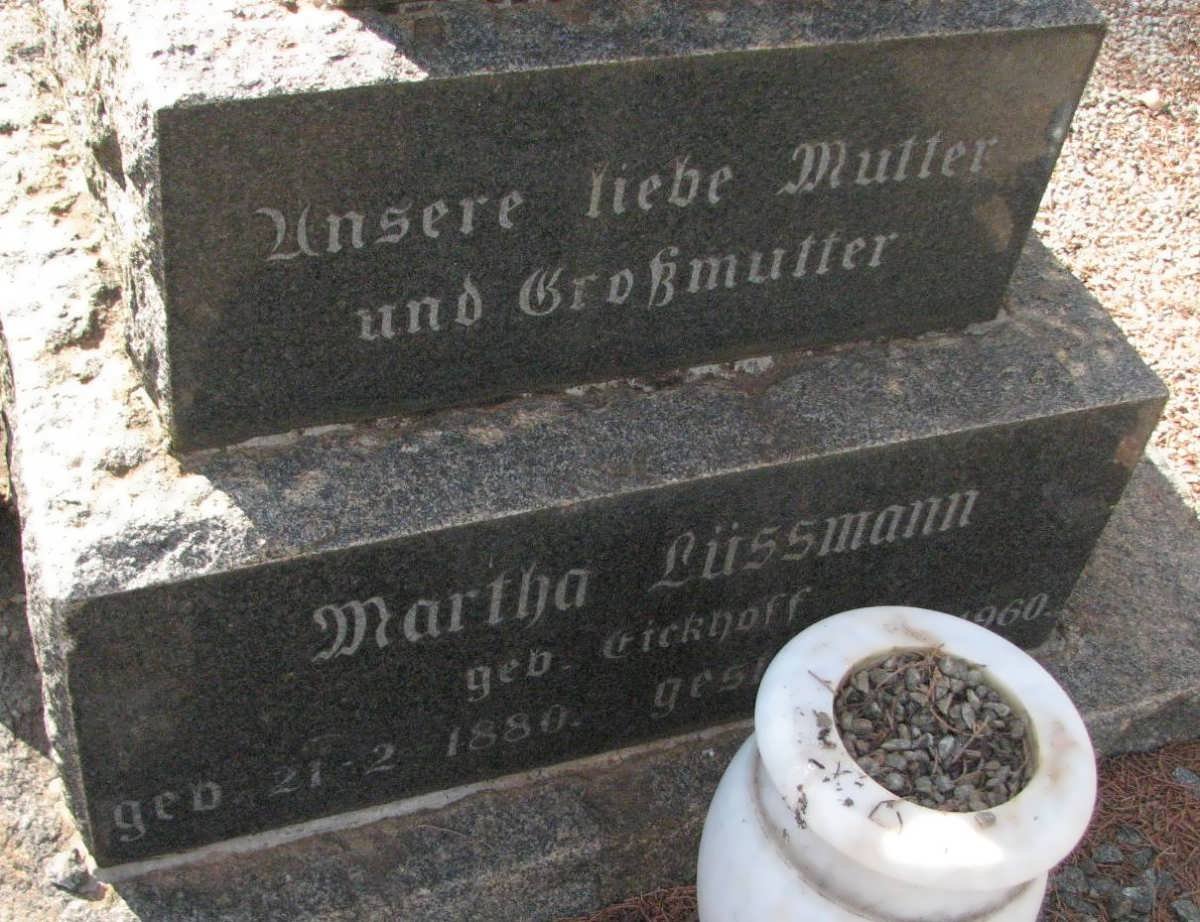 LÜSSMANN Martha nee TICKHOFF 1880-1960