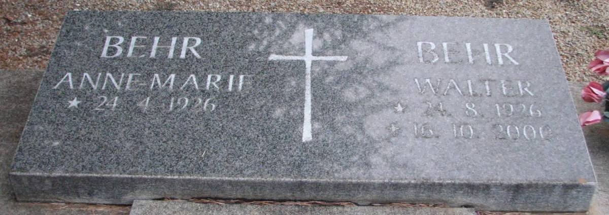 BEHR Walter 1926-2000 &amp; Anne-Marie 1926-