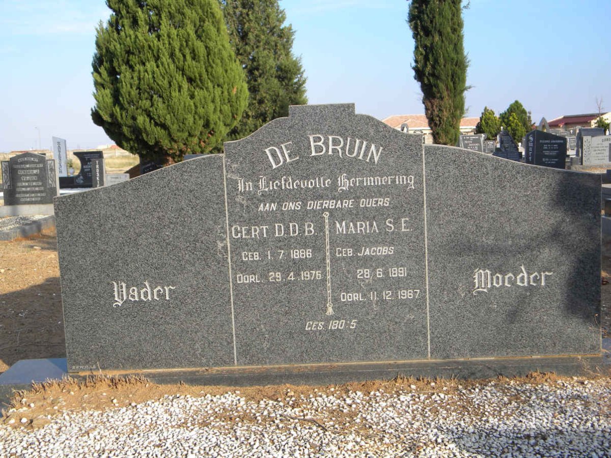 BRUIN Gert D.D.B., de 1886-1976 &amp; Maria S.E. JACOBS 1891-1967