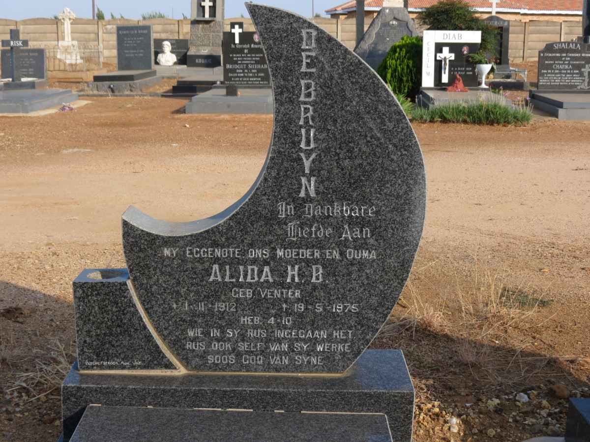 BRUYN Alida H.B., de nee VENTER, de 1912-1975