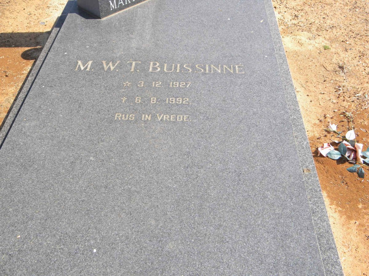 BUISSINNE M.W.T. 1927-1992