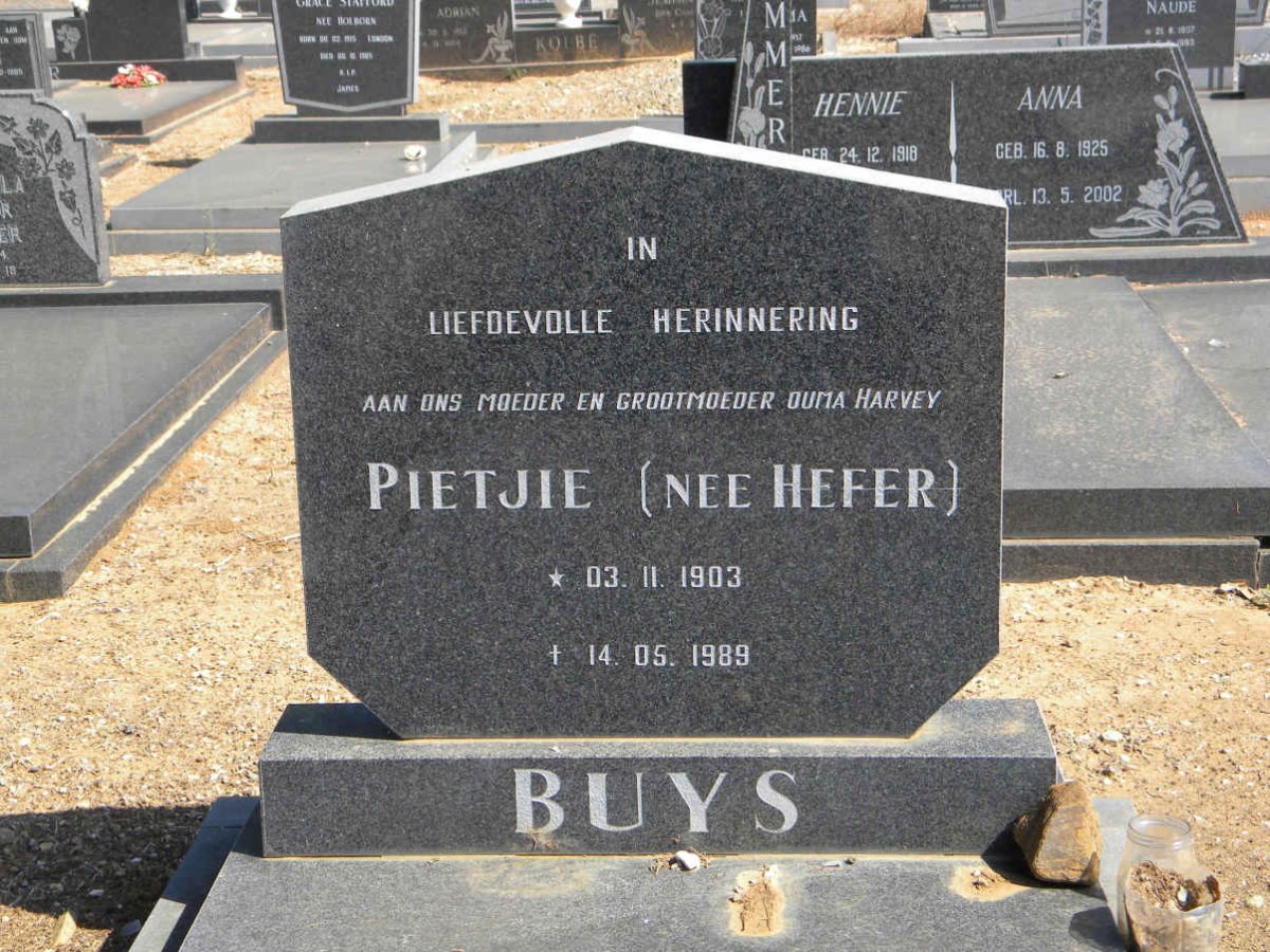 BUYS Pietjie nee HEFER 1903-1989