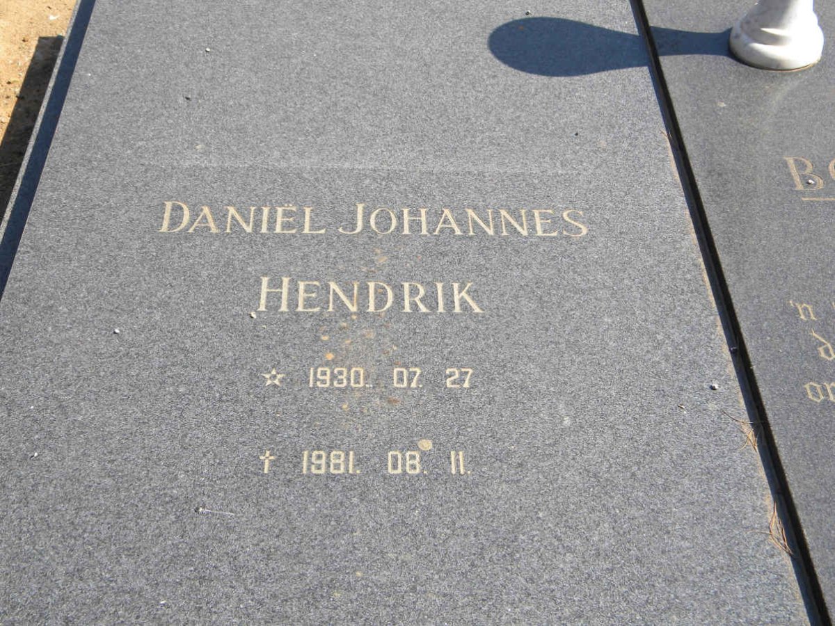BOSHOFF Daniël Johannes Hendrik 1930-1981