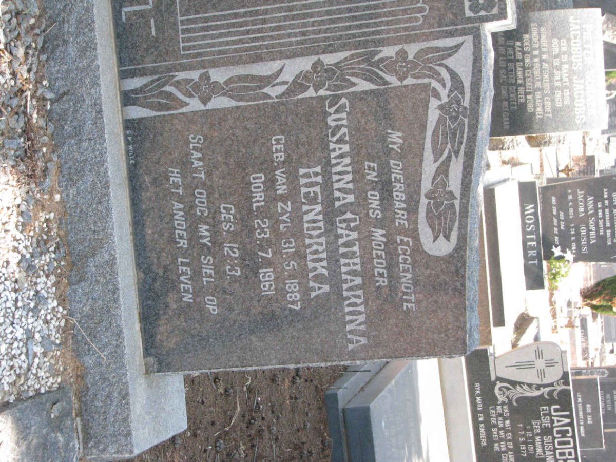 BADENHORST Susanna Catharina Hendrieka nee VAN ZYL 1887-1961