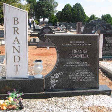 BRANDT Johanna Petronella 1942-2001