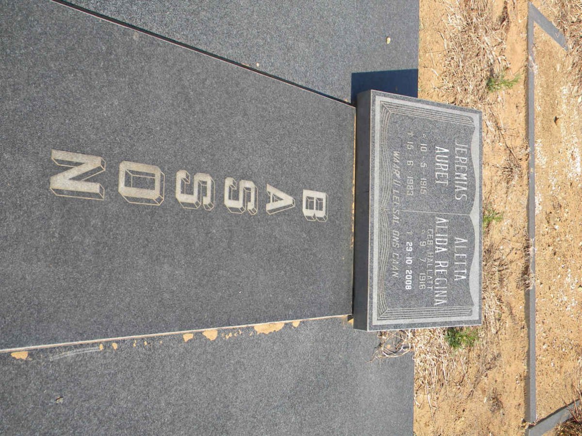 BASSON Jeremias Auret 1915-1983 &amp; Aletta Regina HALLATT 1916-2008