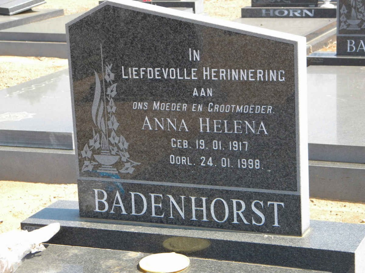 BADENHORST Anna Helena 1917-1998