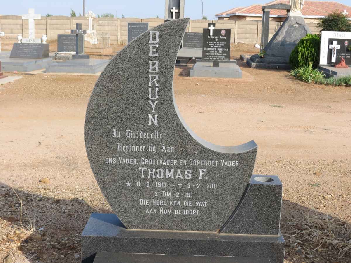 BRUYN Thomas F., de 1913-2001