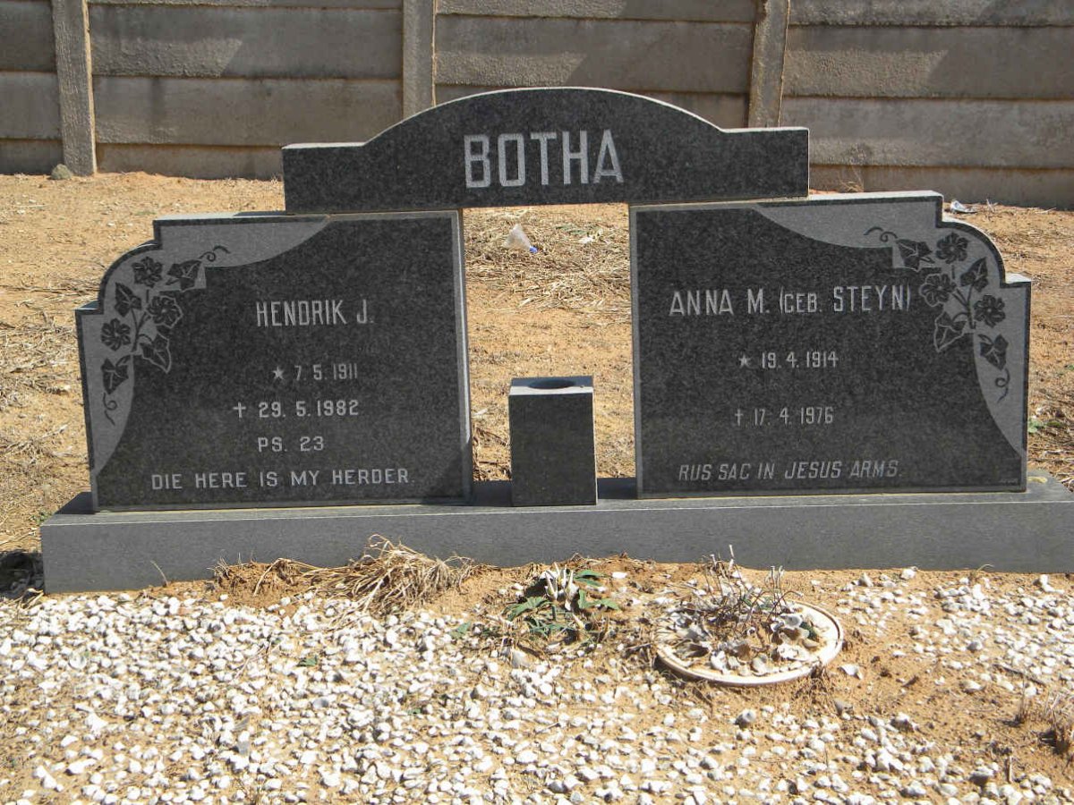 BOTHA Hendrik J. 1911-1982 &amp; Anna M. STEYN 1914-1976