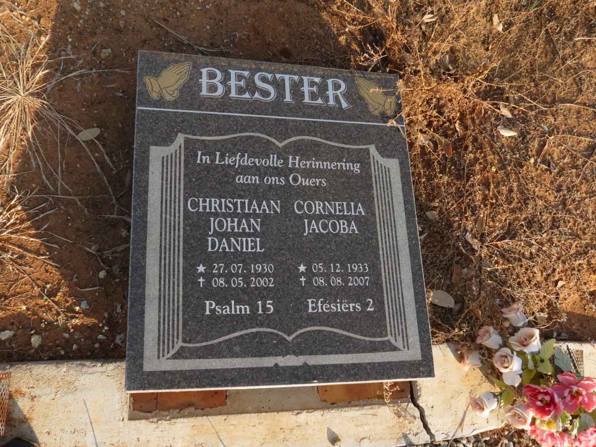 BESTER Christiaan Johan Daniel 1930-2002 &amp; Cornelia Jacoba 1933-2007