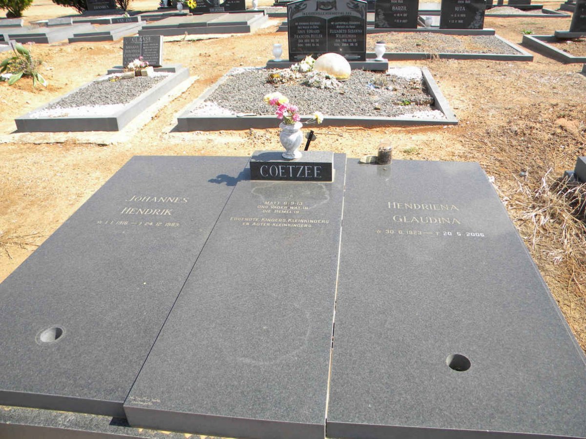 COETZEE Johannes Hendrik 1916-1993 &amp; Hendriena Glaudina 1923-2006
