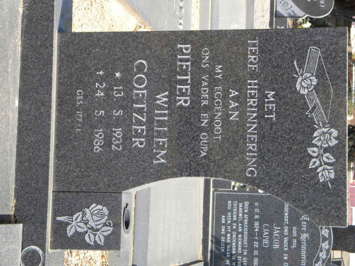 COETZER Pieter Willem 1932-1986