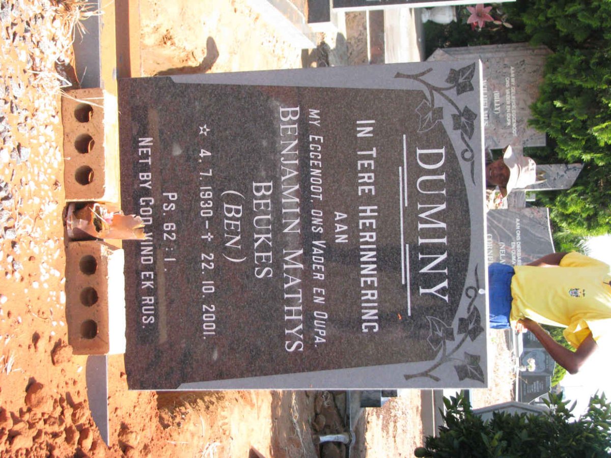 DUMINY Benjamin Mathys Beukes 1950-2001