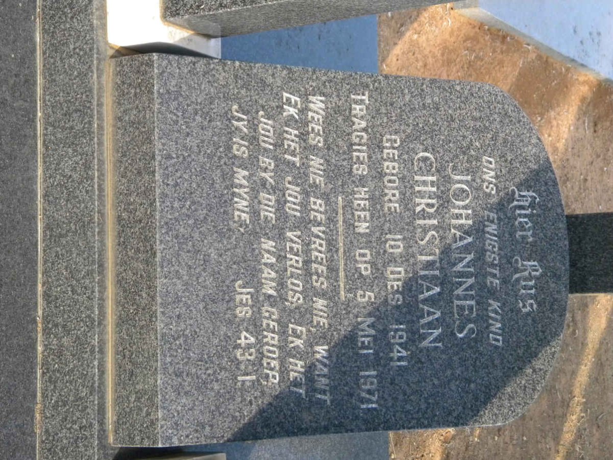 ? Johannes Christiaan 1941-1971