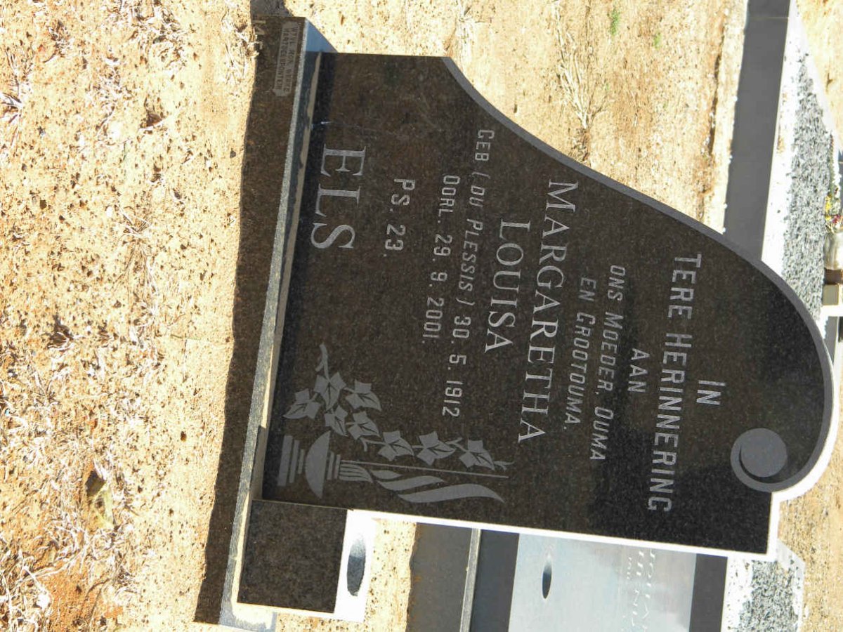 ELS Margaretha Louisa nee DU PLESSIS 1912-2001