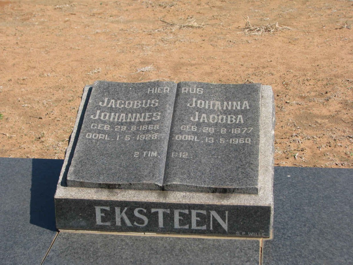 EKSTEEN Jacobus Johannes 1868-1928 &amp; Johanna Jacoba 1877-1960