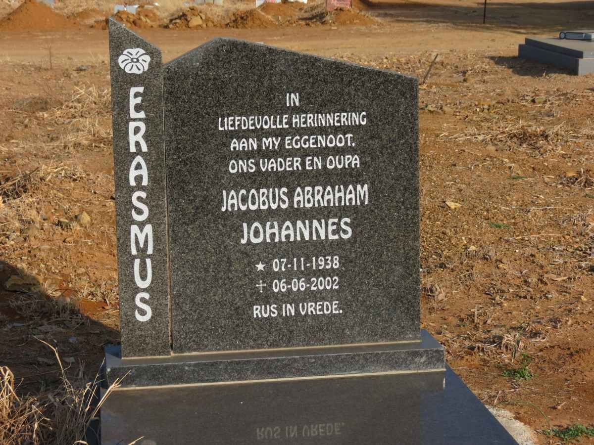ERASMUS Jacobus Abraham Johannes 1938-2002