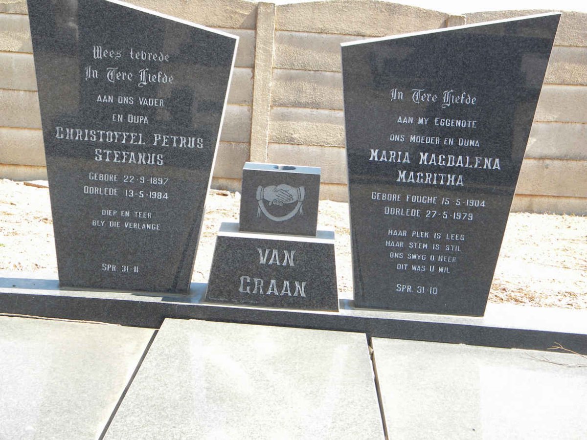 GRAAN Christoffel Petrus Stefanus, van 1897-1984 &amp; Maria Magdalena Magritha 1904-1979