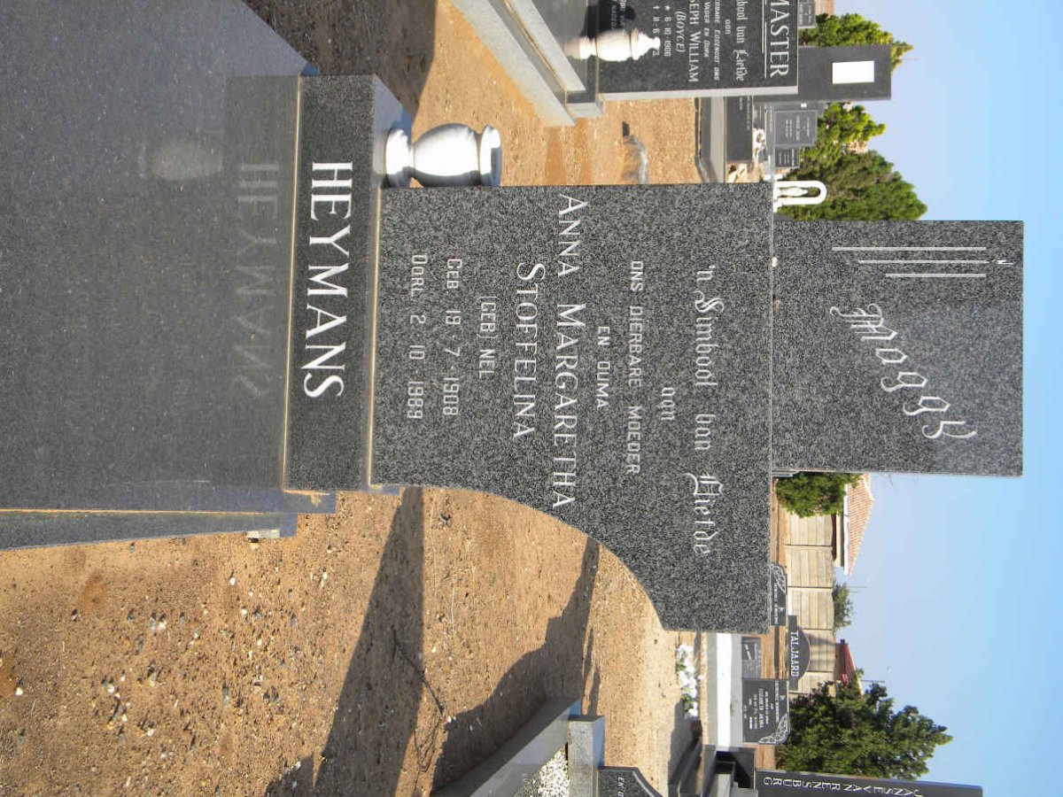 HEYMANS Anna Margaretha Stoffelina nee NEL 1908-1989