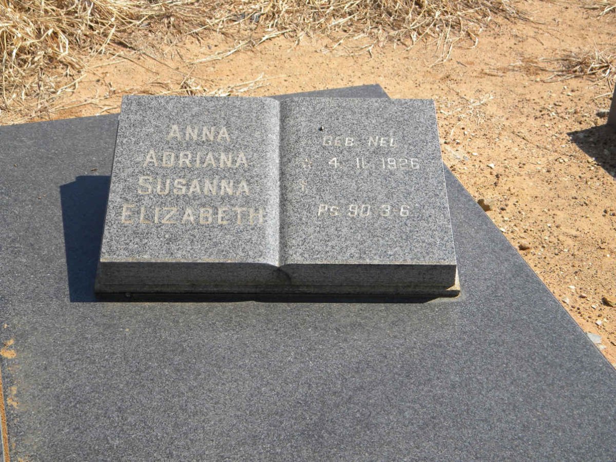 HARTMAN Anna Adriana Susanna Elizabeth nee NEL 1926-