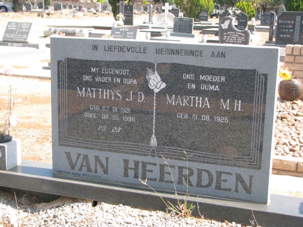 HEERDEN Matthys J.D., van 1921-1998 &amp; Martha M.H. 1925-