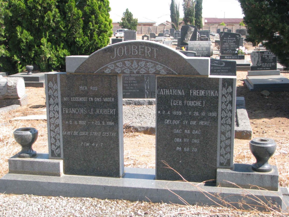 JOUBERT Francois J. 1892-1964 &amp; Catharina Frederika FOUCHE 1899-1990