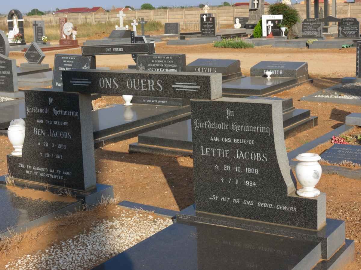 JACOBS Ben 1903-1977 &amp; Lettie 1908-1984
