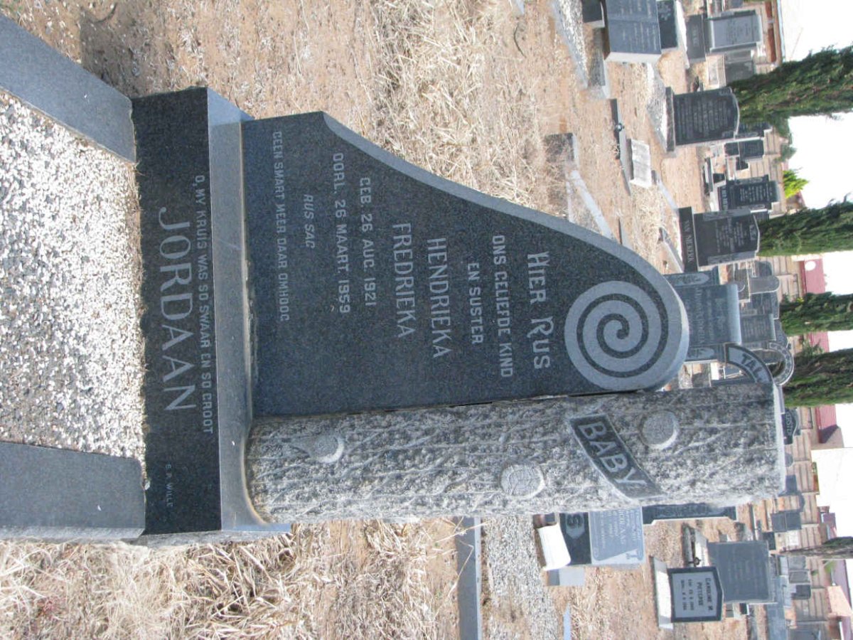 JORDAAN Hendrika Frederieka 1921-1959