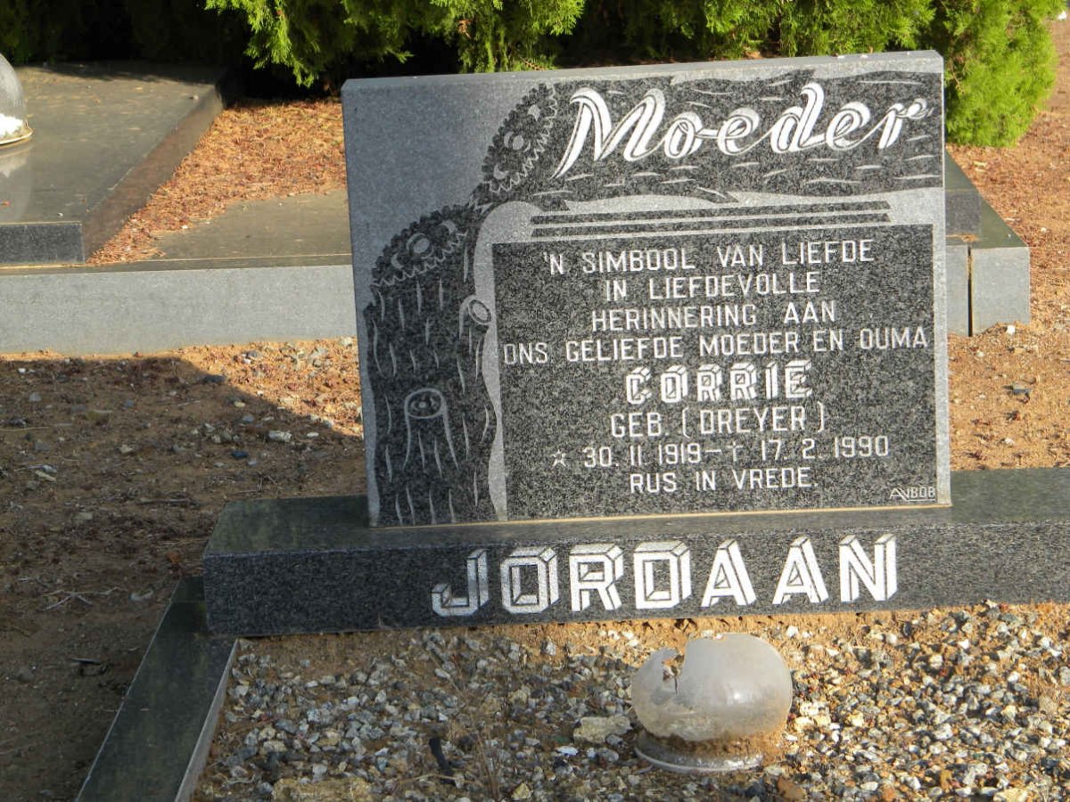 JORDAAN Corrie nee DREYER 1919-1990