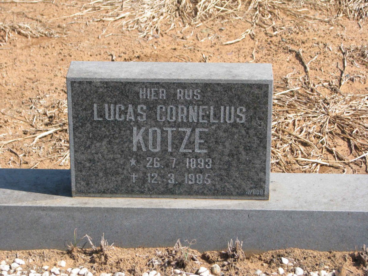 KOTZE Lucas Cornelius 1893-1995