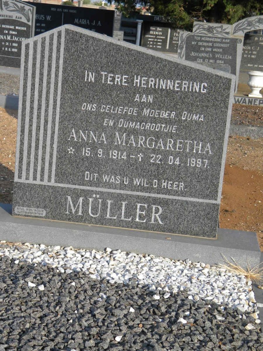 MÜLLER Anna Margaretha 1914-1997