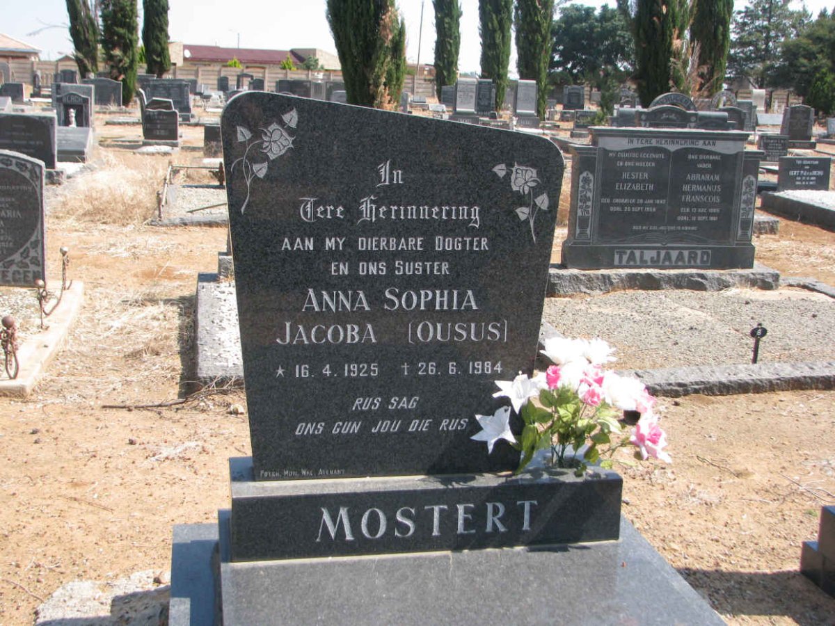 MOSTERT Anna Sophia Jacoba 1925-1984