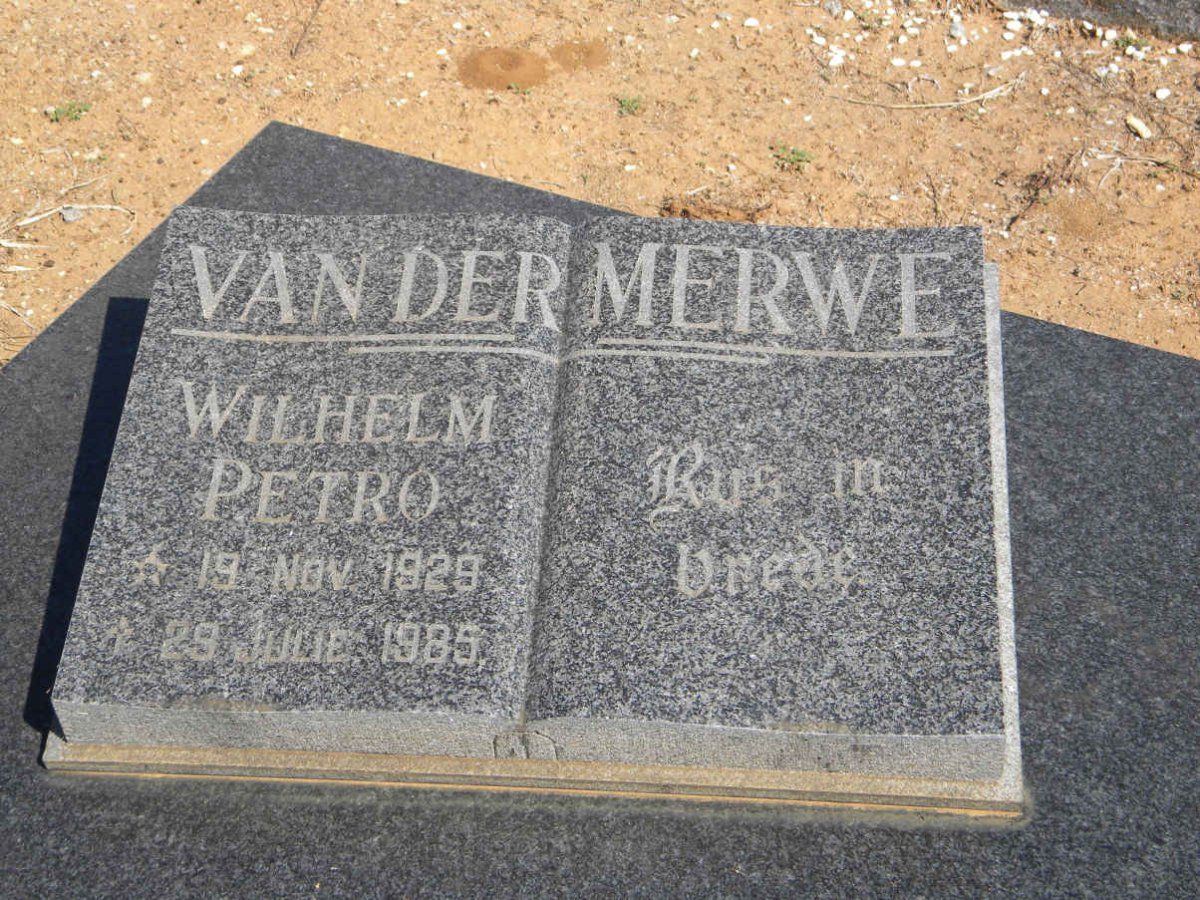 MERWE Wilhelm Petro, van der 1929-1985