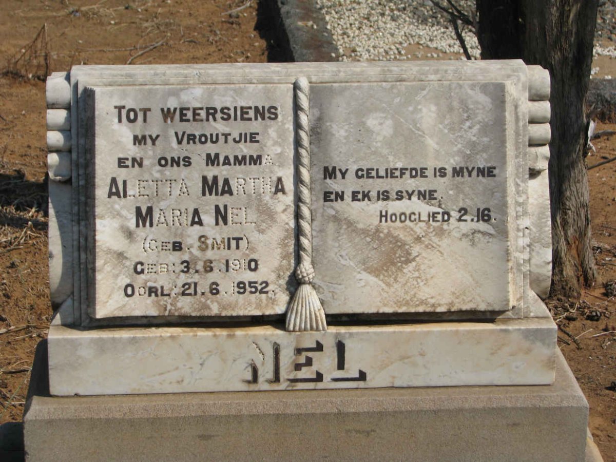 NEL Aletta Martha Maria nee SMIT 1910-1952