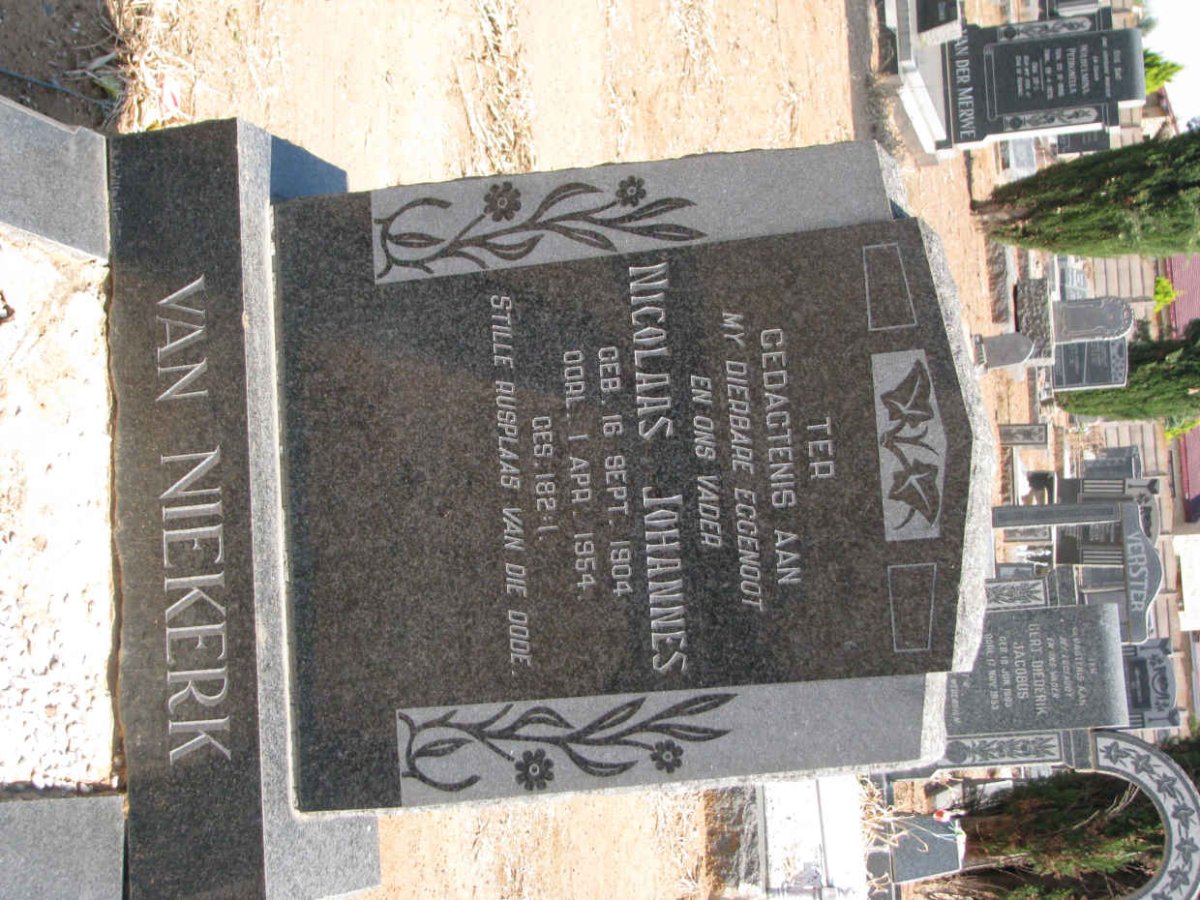 NIEKERK Nicolaas Johannes, van 1904-1954