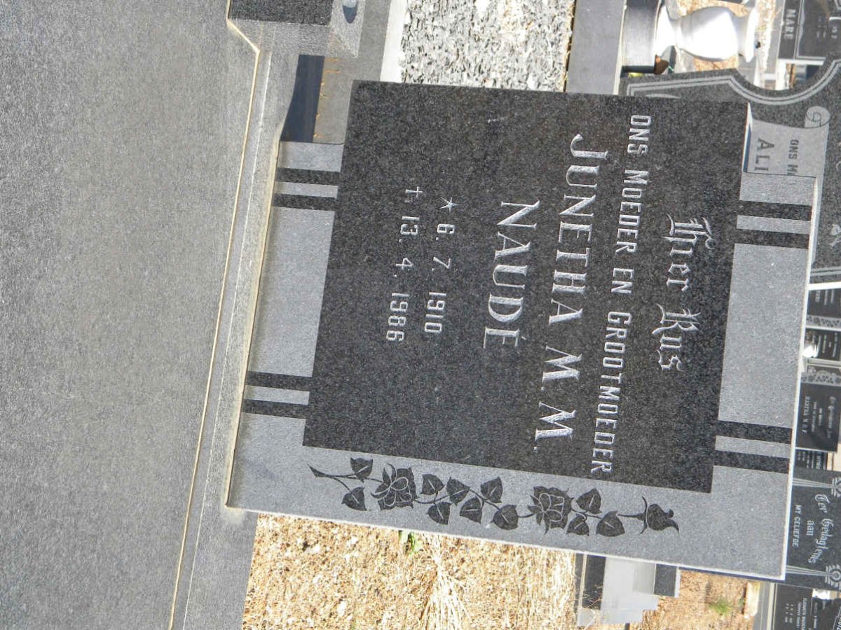 NAUDÉ Junetha M.M. 1910-1986