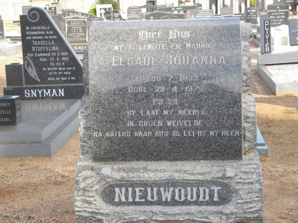 NIEUWOUDT Elsabe Johanna 1933-1972