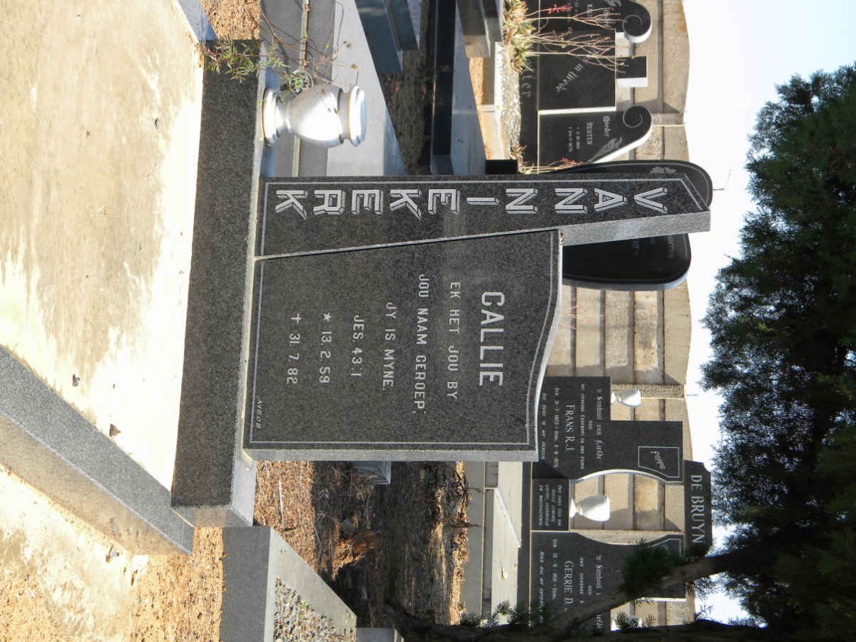 NIEKERK Callie, van 1959-1982