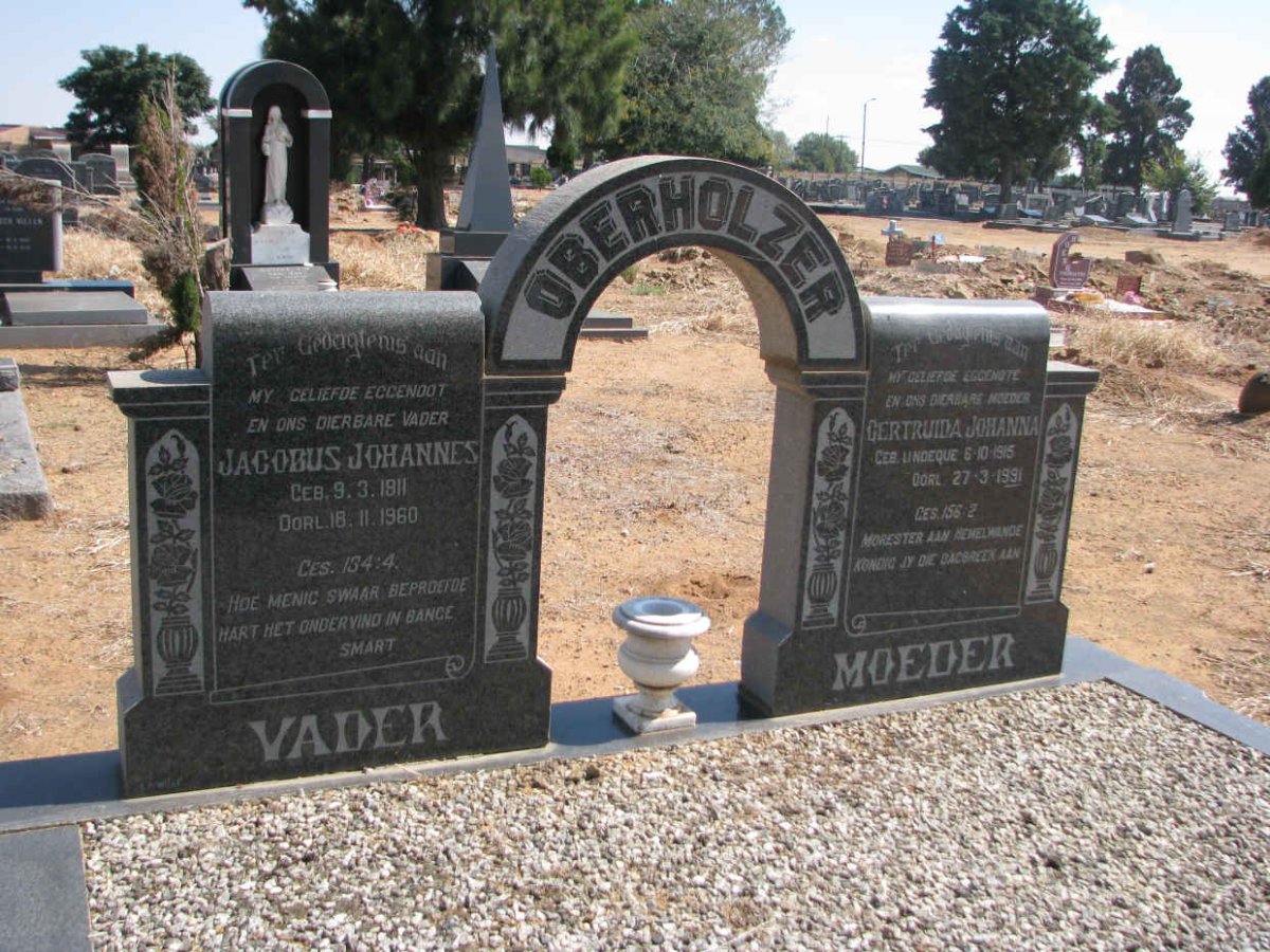 OBERHOLZER Jacobus Johannes 1911-1960 &amp; Gertruida Johanna 1915-1991
